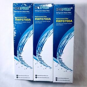 NEW ICEPURE 3 Pack Replacement Refrigerator Water Filter RWF0700A SEALED!